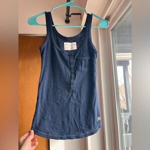 Aeropostale Y2K Blue Henley Button Down Tank Vintage XS